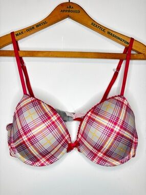 Xhilaration Plaid Convertible Racerback Push Up Padded Bra -36C-